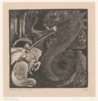 Św. Joris (tytuł oryginalny) autorstwa Bernard Willem Wierink (signed by artist)