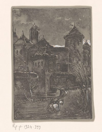 Zamek z dwoma jeźdźcami autorstwa Bernard Willem Wierink