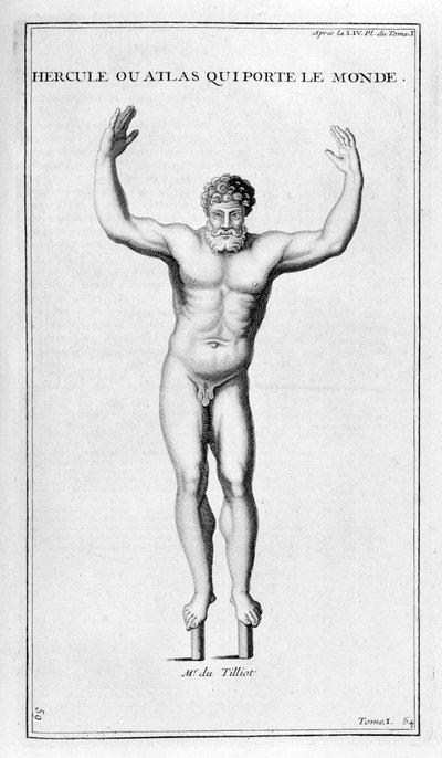 Herkules, który niesie świat, 1757 autorstwa Bernard de Montfaucon