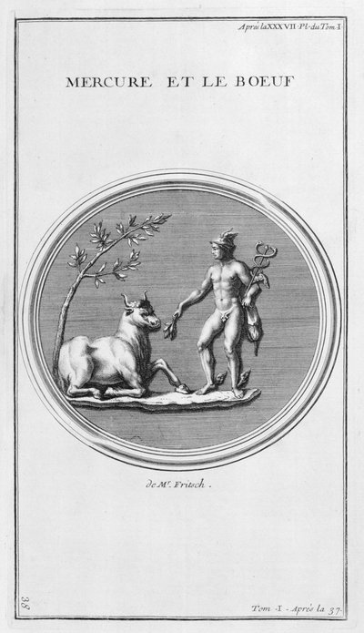 Merkury i wół, 1757 autorstwa Bernard de Montfaucon
