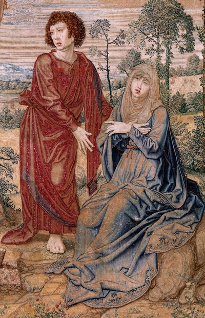 Flamandzki gobelin. Seria Dais Karola V (Baldachin Małgorzaty Austrii). Chrystus Miłosierdzia (Cristo de la Misericordia). Panel gobelinowy za podium. Model Bernard van Orley (1491-1542). Manufaktura Pieter de Pannemaker, Bruksela. 1518-1524. Tkanina G autorstwa Bernard van Orley