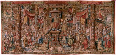 Flemish tapestry. Series The Honours. Faith (La Fe). First tapestry in the series. Model Cartoonists from the circle of Bernard van Orley and Jan Gossaert (Mabuse). Manufacture Pieter van Aelst, Brussels. Ca 1550. Fabric Gold, silver, silk and wool.   1317 autorstwa Bernard van Orley