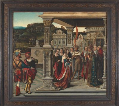 Święta Helena przed Papieżem w Rzymie, ok. 1510-1520. autorstwa Bernard van Orley