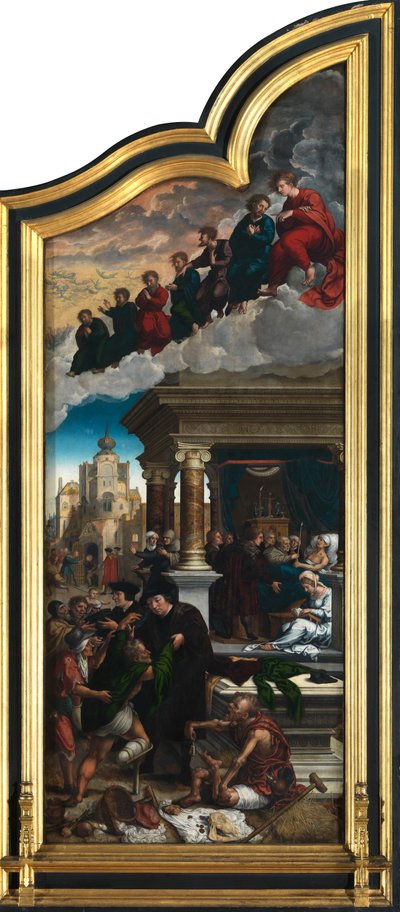 Sąd Ostateczny i siedem aktów miłosierdzia (olej na desce) autorstwa Bernard van Orley