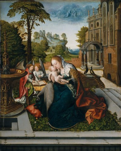 Dziewica i Dzieciątko z Aniołami, ok.1518 autorstwa Bernard van Orley
