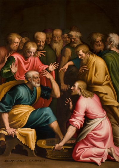 Mycie stóp autorstwa Bernardino Campi