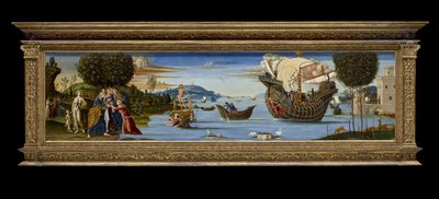 Ukochany z Enalus poświęcony Posejdonowi i oszczędzony, ok. 1512 (tempera, olej i złoty liść na drewnie) autorstwa Bernardino Fungai