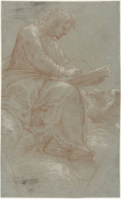 Święty Jan pisze na chmurach autorstwa Bernardino Lanino (possibly)