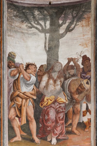 Fragment Męczeństwa św. Katarzyny (fresk) autorstwa Bernardino Lanino