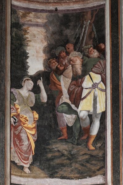 Fragment Męczeństwa św. Katarzyny (fresk) autorstwa Bernardino Lanino
