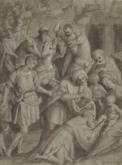 Adoracja Trzech Króli, 1553. autorstwa Bernardino Lanino