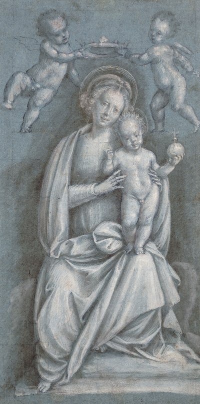 Madonna z Dzieciątkiem ukoronowana przez dwa anioły, autorstwa Bernardino Lanino