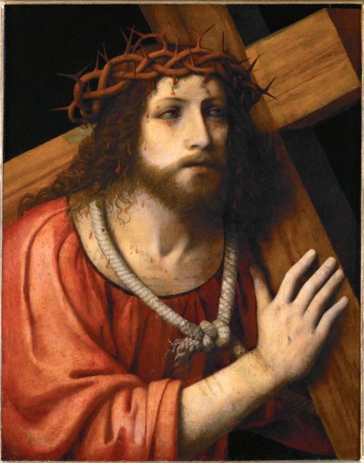 Chrystus niosący krzyż (drewno topoli) autorstwa Bernardino Luini