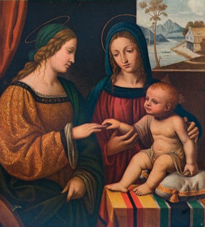Mistyczne zaślubiny św Katarzyny, ok. 1520, 1911 autorstwa Bernardino Luini