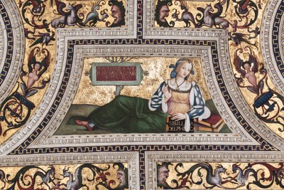 Sybilla delficka, fragment Sybilli (fresk) autorstwa Bernardino di Betto Pinturicchio