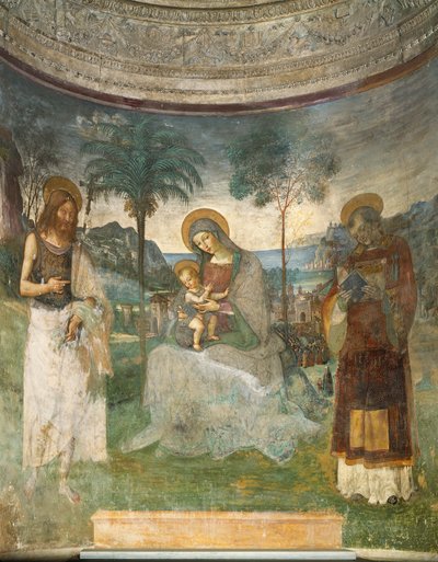 Madonna z Dzieciątkiem, Jan Chrzciciel i św autorstwa Bernardino di Betto Pinturicchio
