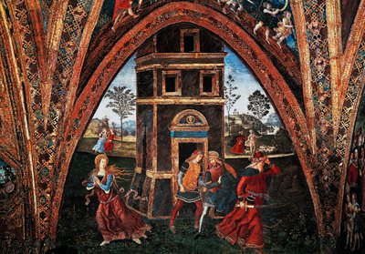 Męczeństwo św. Barbary, Bernardino Pinturicchio (ok. 1452-1513), fresk, Sala Świętych, Apartamenty Borgii, Pałac Apostolski, Watykan, Włochy. autorstwa Bernardino di Betto Pinturicchio
