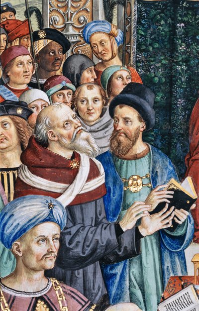 Biblioteka Piccolomini, ściana południowo-zachodnia: „Pius II przewodniczy Sejmowi Mantui, 1 czerwca autorstwa Bernardino di Betto Pinturicchio
