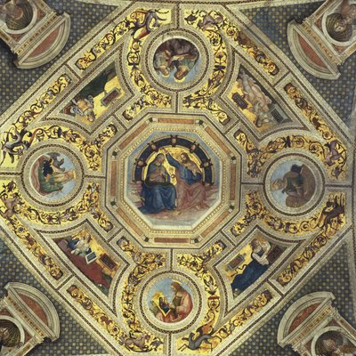 Sklepienie prezbiterium, Santa Maria del Popolo, Rzym, ok. 1484-92 autorstwa Bernardino di Betto Pinturicchio