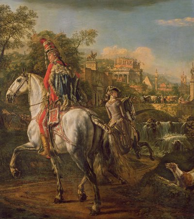 Huzar na koniu, 1773 autorstwa Bernardo Bellotto