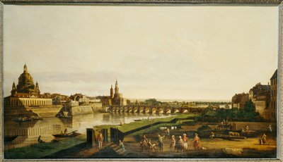 Widok na Drezno z prawego brzegu Łaby nad Augustusbrucke autorstwa Bernardo Bellotto