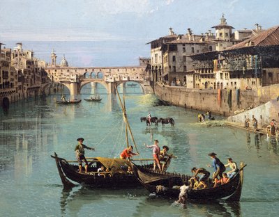 Rzeka Arno i Ponte Vecchio we Florencji autorstwa Bernardo Bellotto