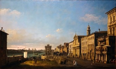Bernardo Bellotto - Ansicht der Via di Ripetta in Rom, 1742-1744 autorstwa Bernardo Bellotto