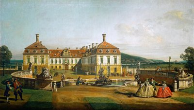 Cesarski pałac przyjemności Schloßhof, od strony dziedzińca autorstwa Bernardo Bellotto