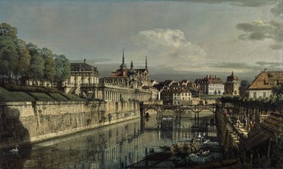 Drezno, am Zwinger Widok na fosę Zwinger autorstwa Bernardo Bellotto