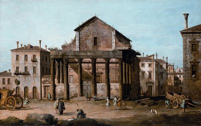 Rzym - Świątynia Antonina i Faustyny na Forum, ok. 1742-43 autorstwa Bernardo Bellotto