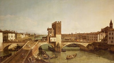 Most w Delle Navi, Werona autorstwa Bernardo Bellotto