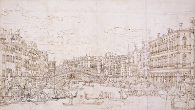 Canal Grande, Wenecja, z mostem Rialto od południa, autorstwa Bernardo Bellotto