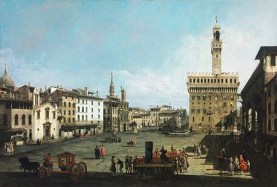 Piazza della Signoria we Florencji autorstwa Bernardo Bellotto