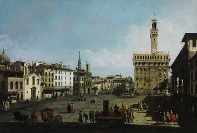 Piazza della Signoria we Florencji, 1742 r autorstwa Bernardo Bellotto
