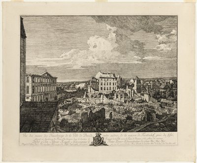 Ruiny przedmieścia Pirnaischer z Palais Fürstenhof autorstwa Bernardo Bellotto