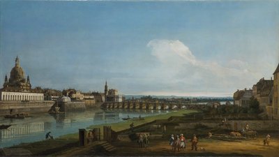Widok Drezna z Frauenkirche po lewej stronie, 1747 autorstwa Bernardo Bellotto