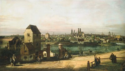 Widok na Monachium, ok. godz. 1761. autorstwa Bernardo Bellotto