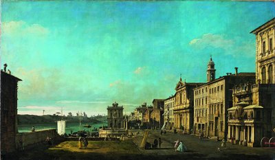 Widok na Via di Ripetta w Rzymie autorstwa Bernardo Bellotto