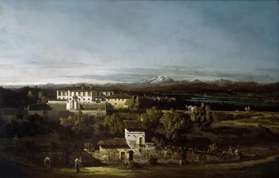 Widok Villa Perabò, później Melzi, w Gazzada, 1744. autorstwa Bernardo Bellotto