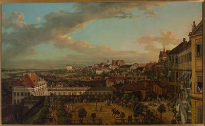 Widok Warszawy z tarasu Zamku Królewskiego autorstwa Bernardo Bellotto