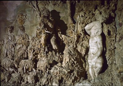 Widok wnętrza jaskini Boboli. Szczegół. 1583-1588 autorstwa Bernardo Buontalenti