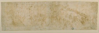 Salomon i królowa Saby (recto); Szkic królowej Saby (verso) autorstwa Bernardo Castello