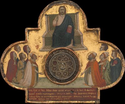 Christus auf dem Thron mit Heiligen autorstwa Bernardo Daddi