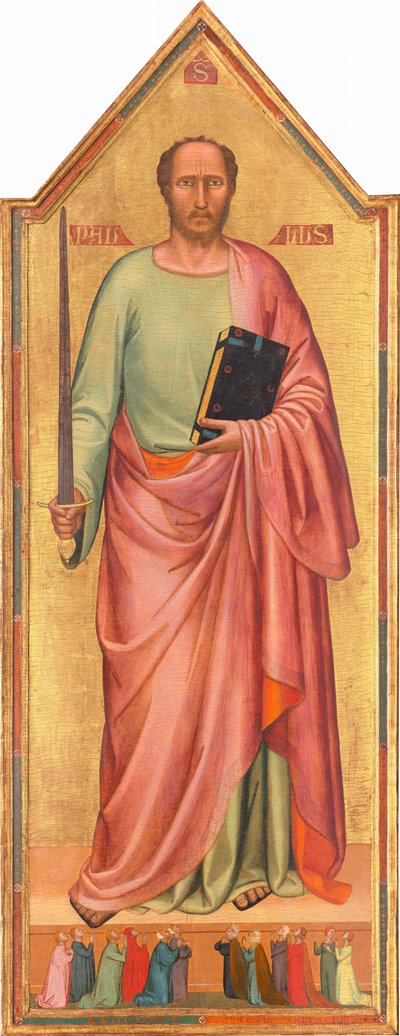 Święty Paweł i grupa czcicieli autorstwa Bernardo Daddi