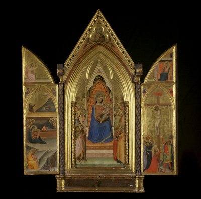 Madonna z Dzieciątkiem na tronie ze świętymi (panel środkowy) (odbyt.) autorstwa Bernardo Daddi