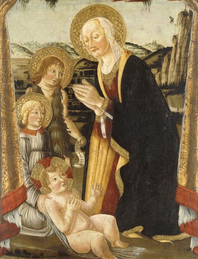 Madonna z Dzieciątkiem z Dzieciątkiem Święty Jan Chrzciciel i Anioł autorstwa Bernardo Rosselli