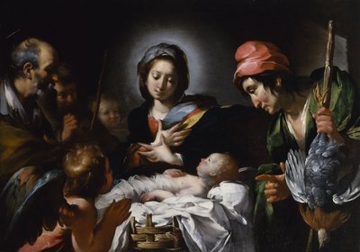 Adoracja pasterzy, ok. 1615 (olej na płótnie) autorstwa Bernardo Strozzi