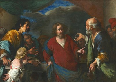 Przypowieść o groszu odsetkowym autorstwa Bernardo Strozzi