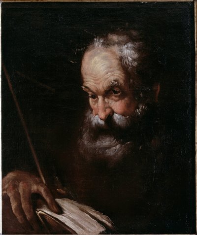 Portret starca z książką (olej na płótnie) autorstwa Bernardo Strozzi