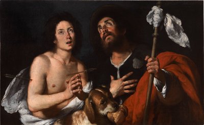 Święci Roch i Sebastian. autorstwa Bernardo Strozzi